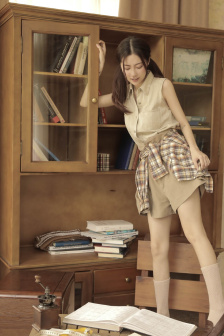 甘雨開襟開叉裙鞋子選擇